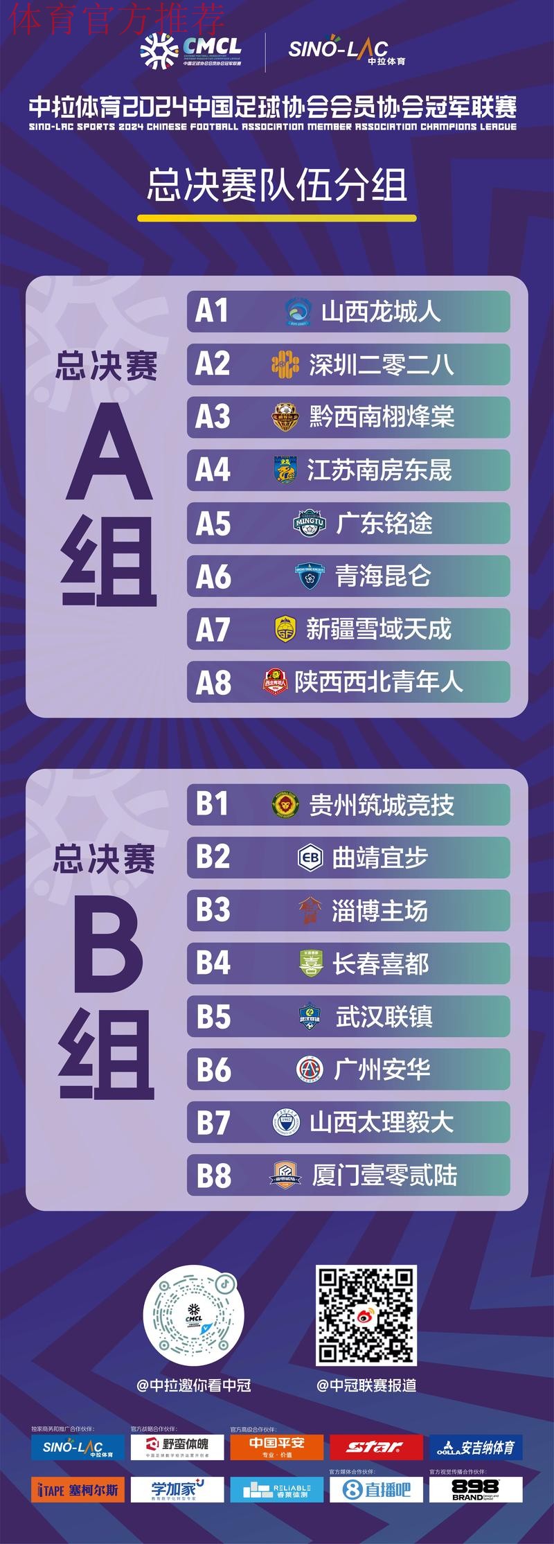 2025中冠联赛总决赛16强抽签结果出炉 2025中冠联赛总决赛16强抽签结果出炉